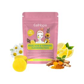 Kojic Turmeric Cleansing Cotton Pads Gentle Cleansing Face Skin Pores Refreshing Cleansing (Option: Default)