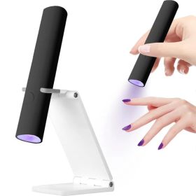 UV Light For Gel Nails, Mini U V LED Nail Lamp Handheld With Stand, Portable Nail Dryer Rechargeable USB Cordless For Fast Drying, Black (Option: Defaulttitle)