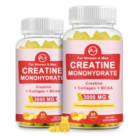 (2 Pack) Creatine Monohydrate Gummy, Sugar Free Chewable Creatine Supplements For Men & Women, Creatine Gummy Gains For Building Muscle, Ene (Option: Default)