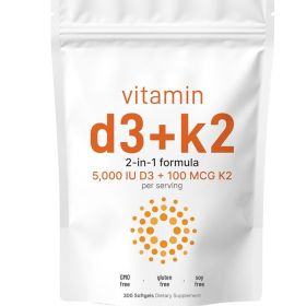 D3+K2 Soft Capsules (300 Capsules/bag) (Option: Default)