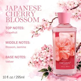 12 Scents,9.98 Oz. Unisex Shower Gel,body Wash. Large Size, Gently Cleanses And Moisturizes, Enriched With Aloe Vera And Vitamin E. Floral, Fruit (Option: Japanese Cherry Blossom)