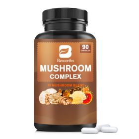 Mushroom Complex Capsules Mushroom Supplement 2600mg, 90 Capsules - Brain, Energy, (Option: Default)