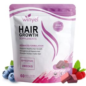 WINYEL Hair Growth Soft Chewables, Containing Hair Growth Vitamins For Men And Women, Biotin, To Help Create Thicker, Fuller, And Stronger Hair, (Option: 1 pcs)
