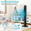 42 Inch 80 Degree Tower Fan with Smart Display Panel and Remote Control
